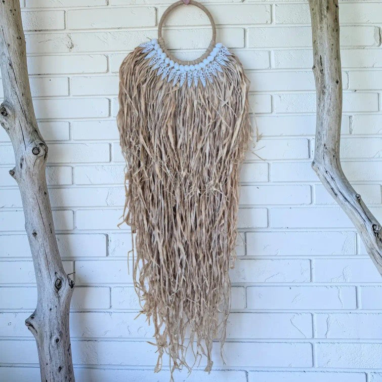 Raffia and Shell Wall Hanging