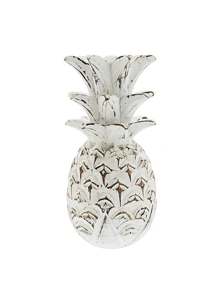 Whitewashed Decorative Pineapple