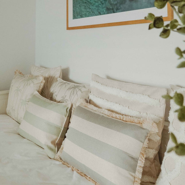 Cushion Cover-Boho Textured Single Sided-Bali Hai-50cm x 50cm Home & Garden > Bedding