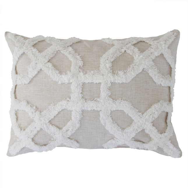 Cushion Cover-Boho Textured Single Sided-Lattice-30cm x 50cm Home & Garden > Bedding