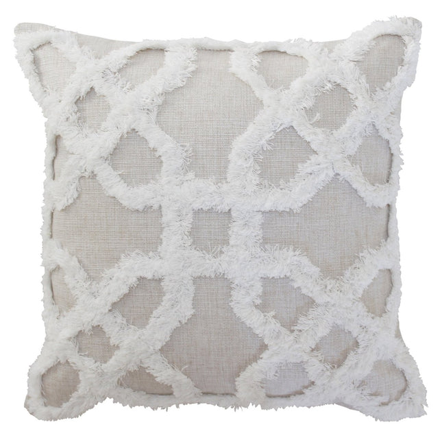 Cushion Cover-Boho Textured Single Sided-Lattice-50cm x 50cm Home & Garden > Bedding