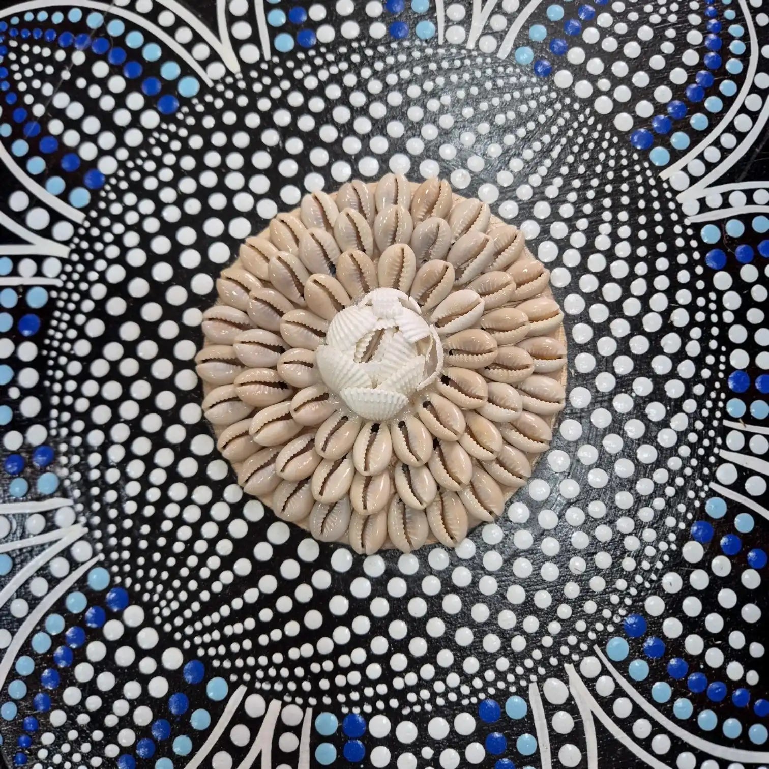 Raffia Juju Mandala Wall Hanging - Dark Blue