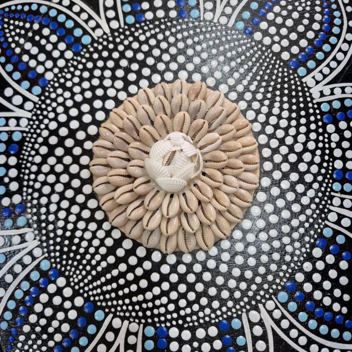 Raffia Juju Mandala Wall Hanging - Dark Blue