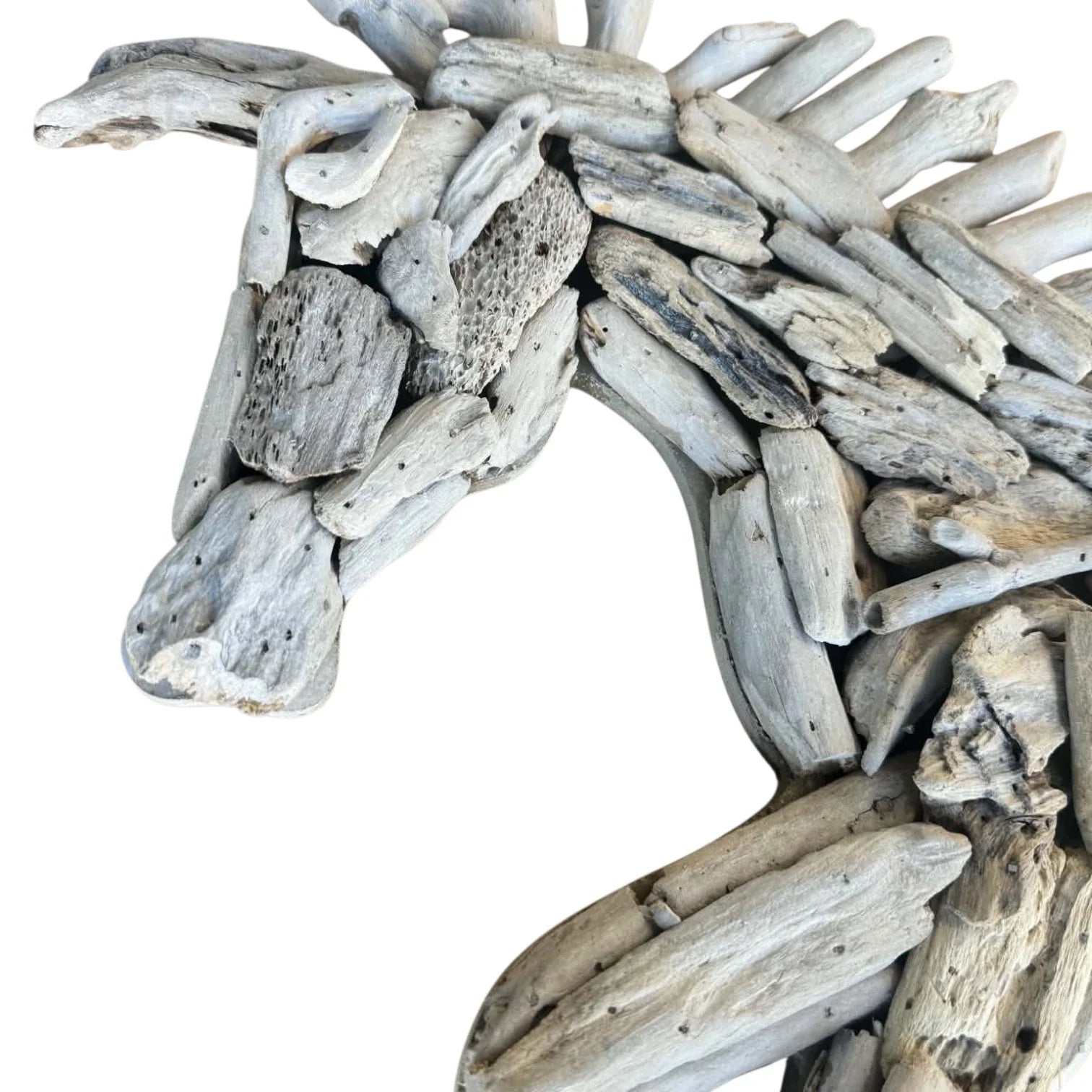 Unique Driftwood Horse Wall Decor - Whitewash
