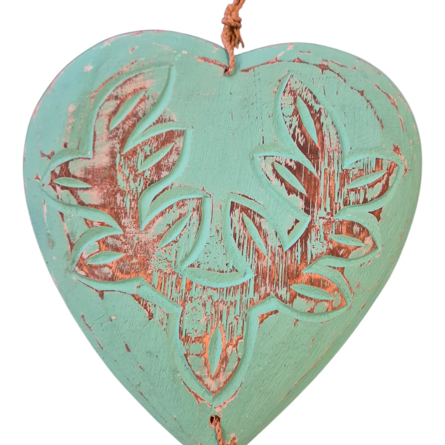 Aqua Hearts with Driftwood Garland