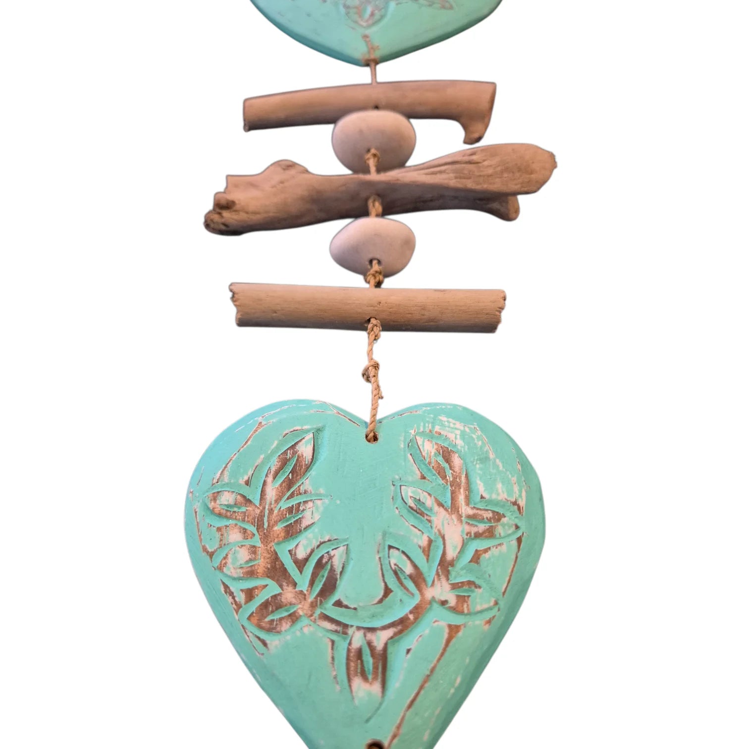 Aqua Hearts with Driftwood Garland