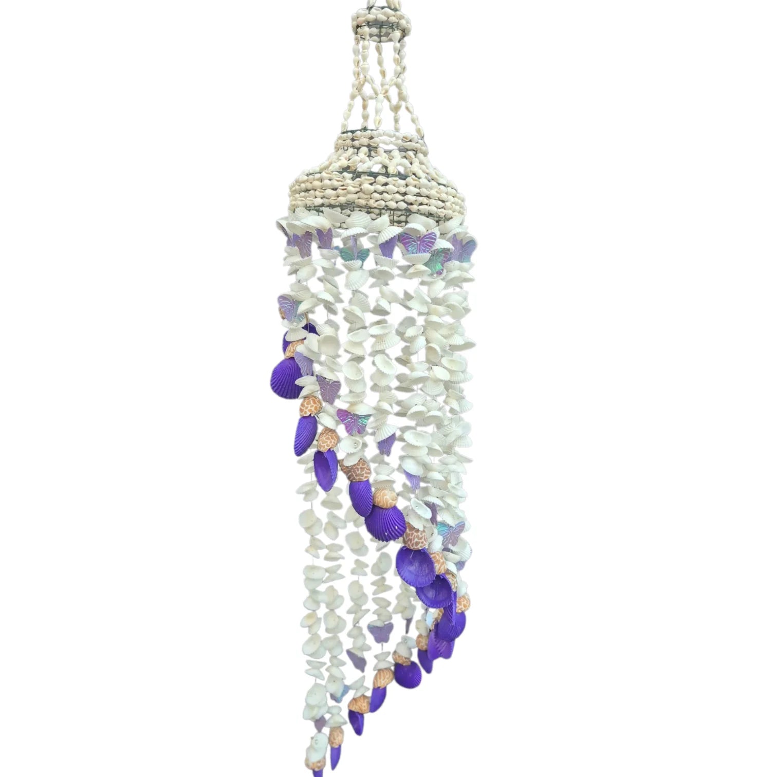 Butterfly Shell Windchime - Purple
