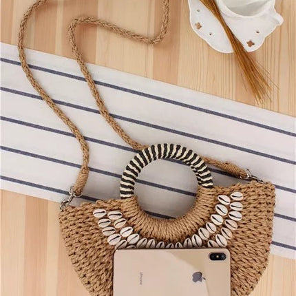 Classic Straw Summer Beach Tote Bag Handbag & Wallet Accessories