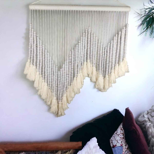 Waverly Beaded Wall Hanging - White Home Decor