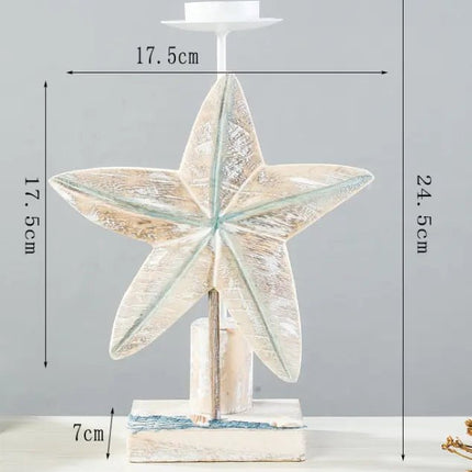 Whitewash Starfish Tealight Candle Holder Home Decor