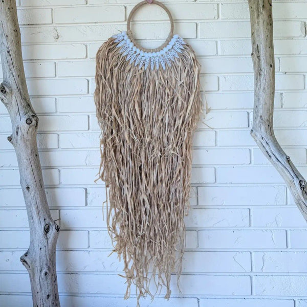 Raffia and Shell Wall Hanging
