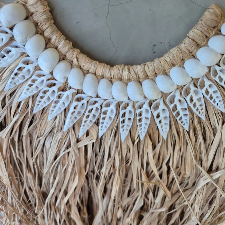 Raffia and Shell Wall Hanging