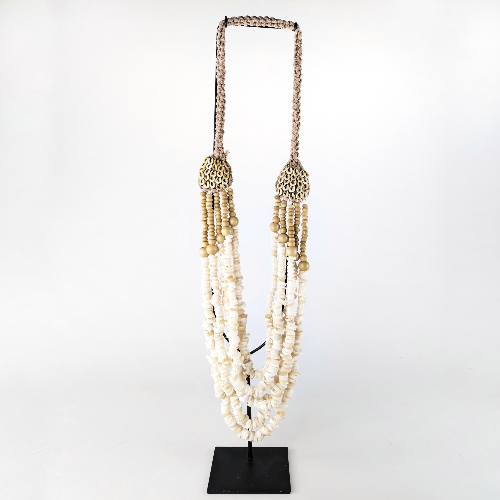 Beaded Shell Necklace with stand