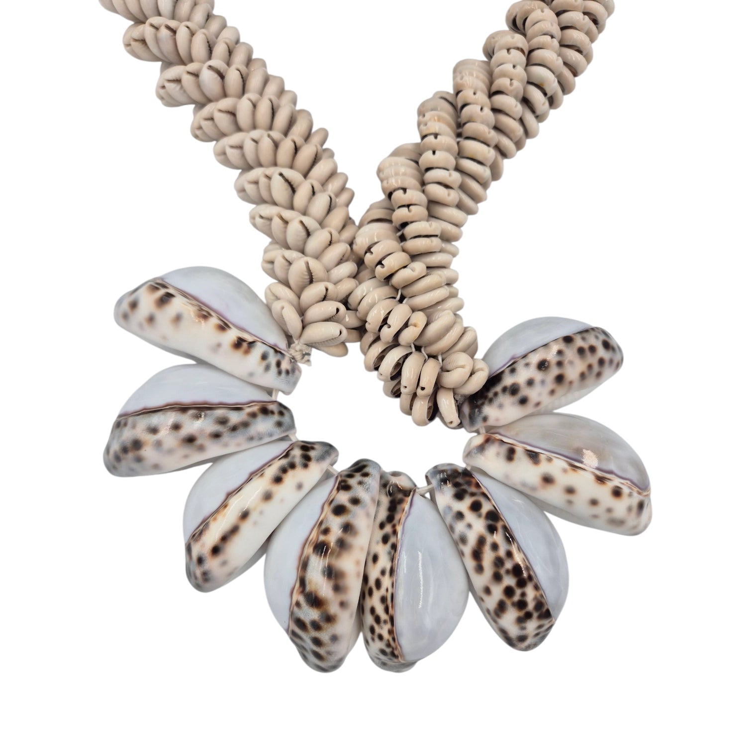 Natural Shell Necklace - Oversized Tiger Cowrie Shells