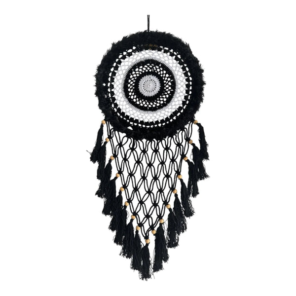 Handmade Black Dreamcatcher Macrame