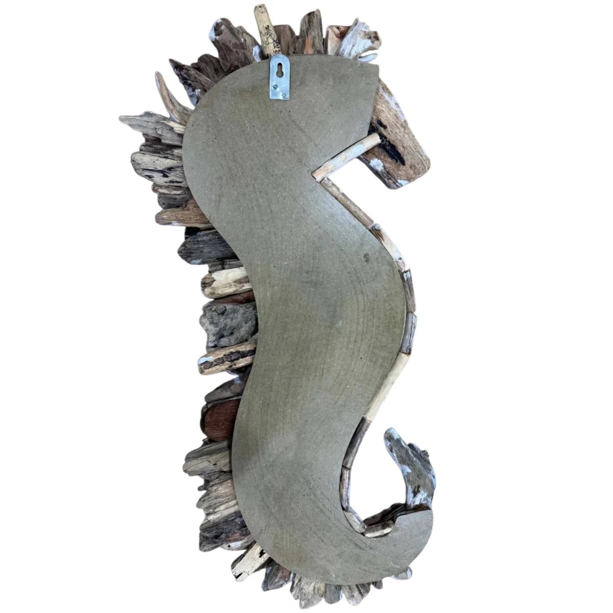 Coastal Driftwood Seahorse Wall Decor back