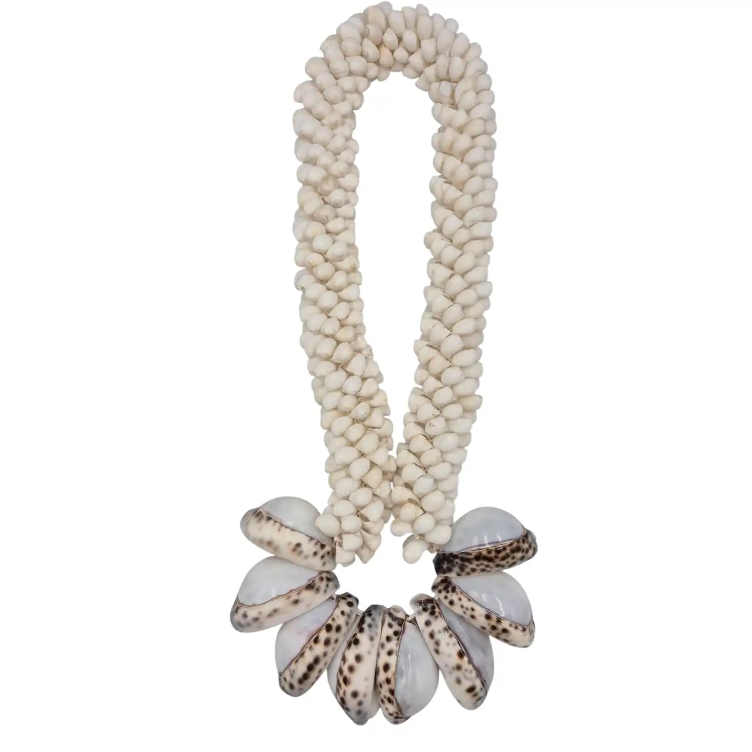 White Shell Necklace - Oversized Tiger Cowrie Shells