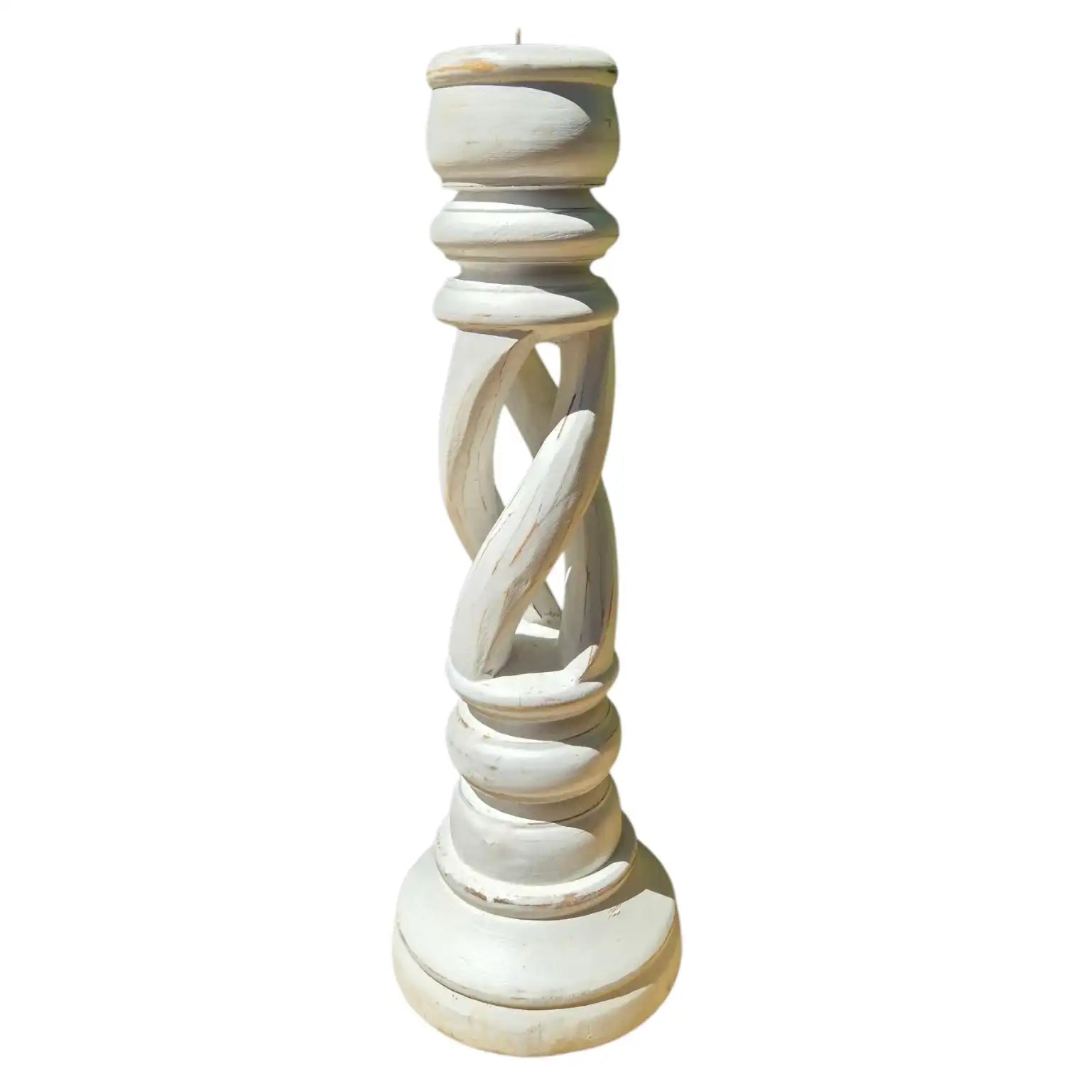 Wooden Twisted Candle Holder large Beach Decor