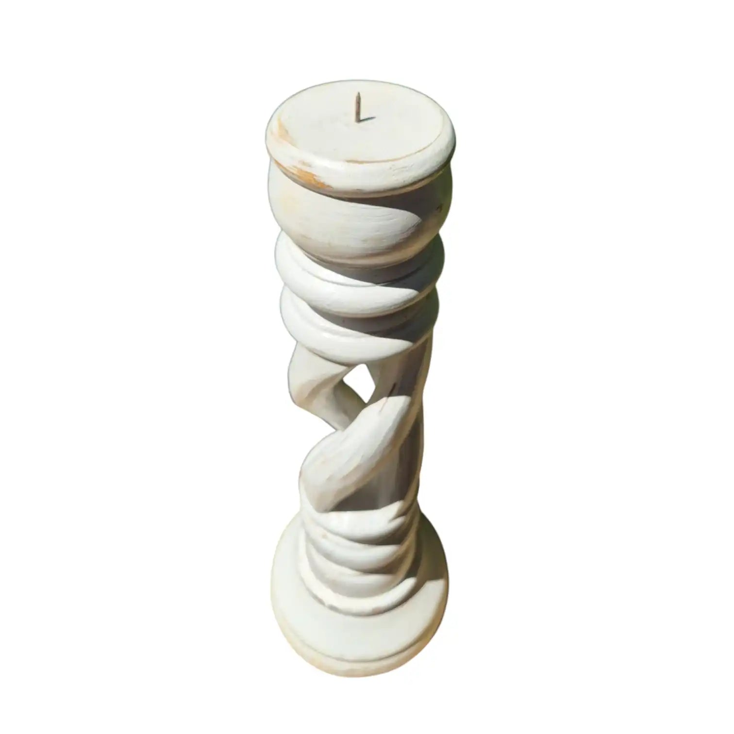 Wooden Twisted Candle Holder small Beach Decor