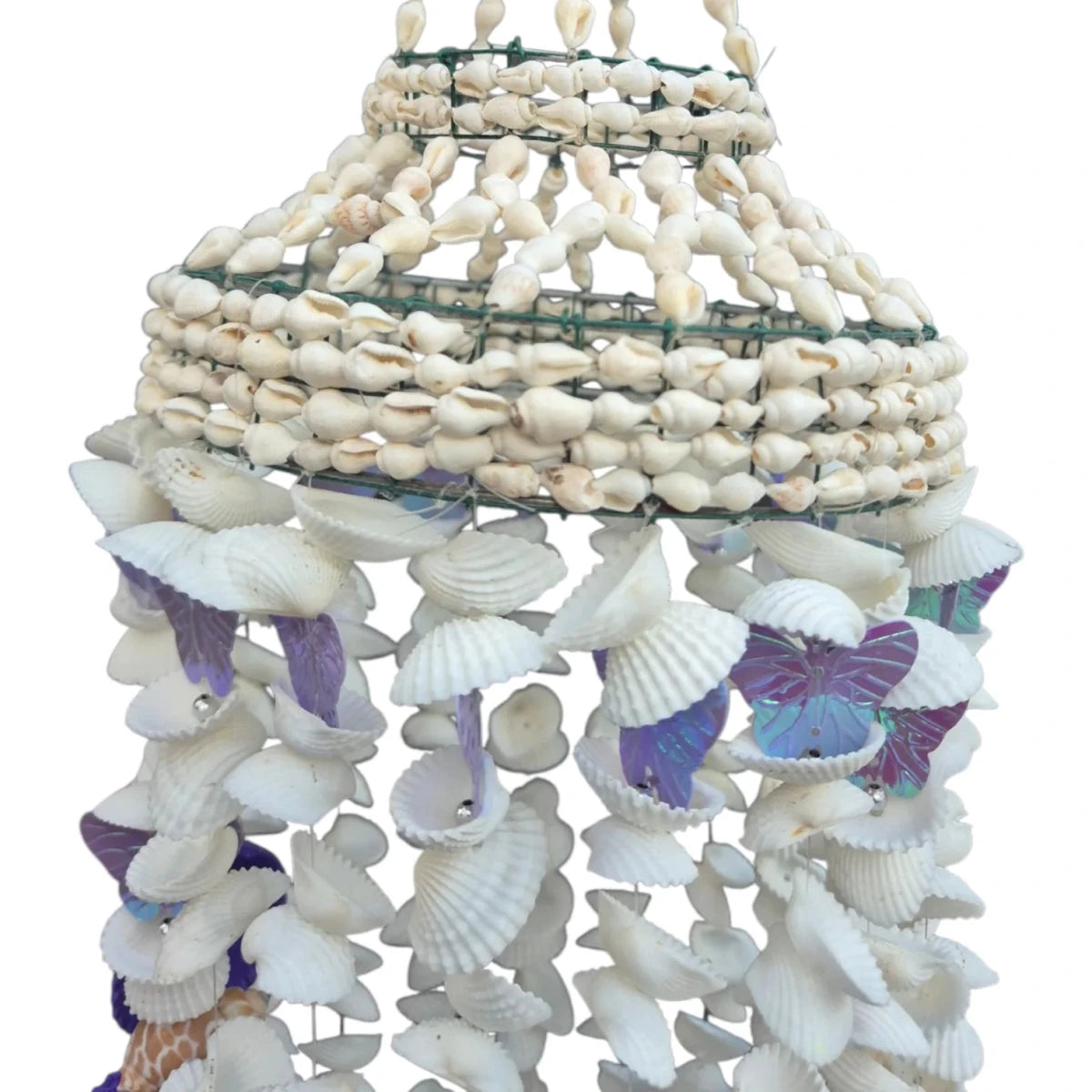 Butterfly Shell Windchime - Purple