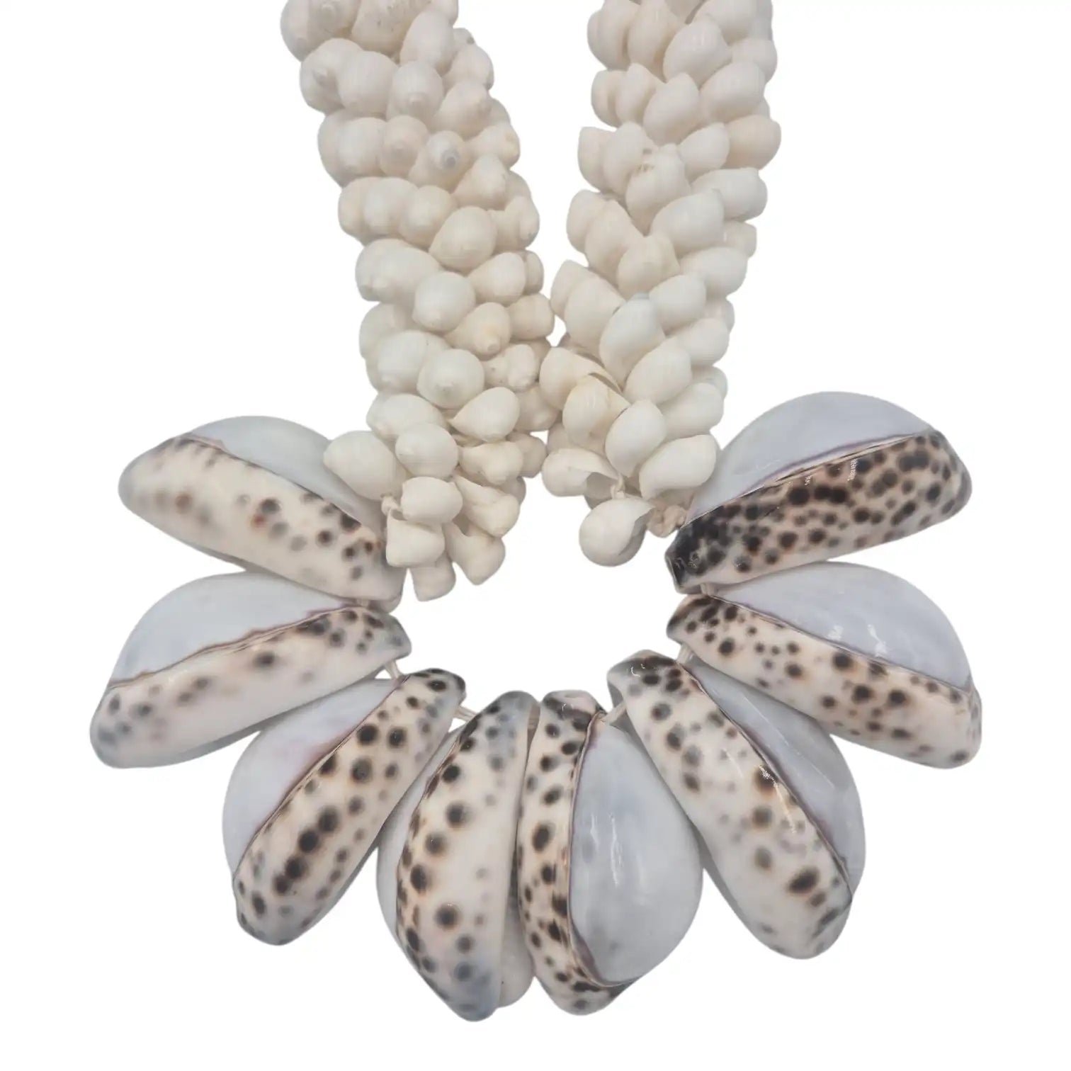 White Shell Necklace - Oversized Tiger Cowrie Shells
