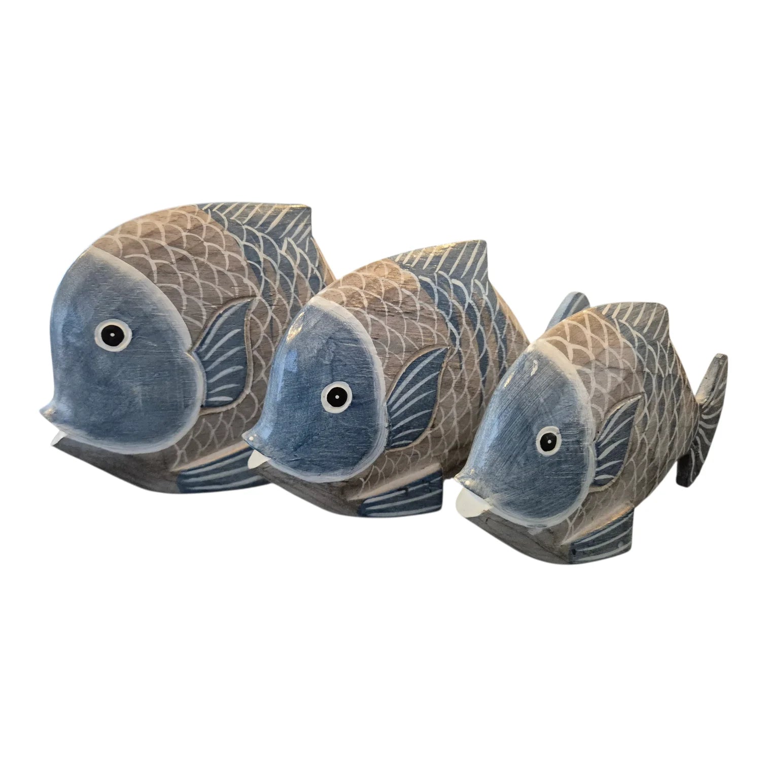 Set of 3 Blue Goldfish Ornaments