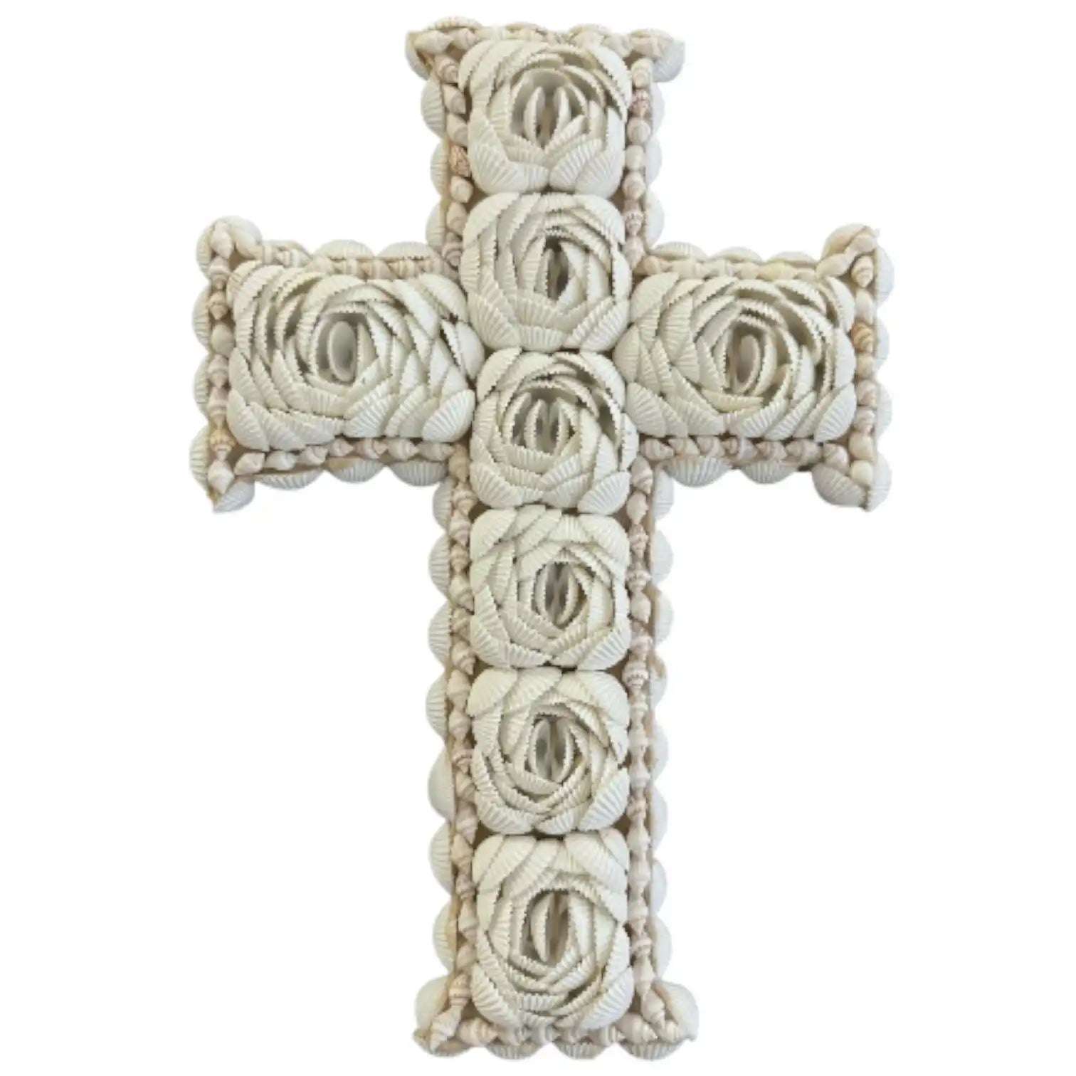 Shell Rose Inlay Cross - Medium