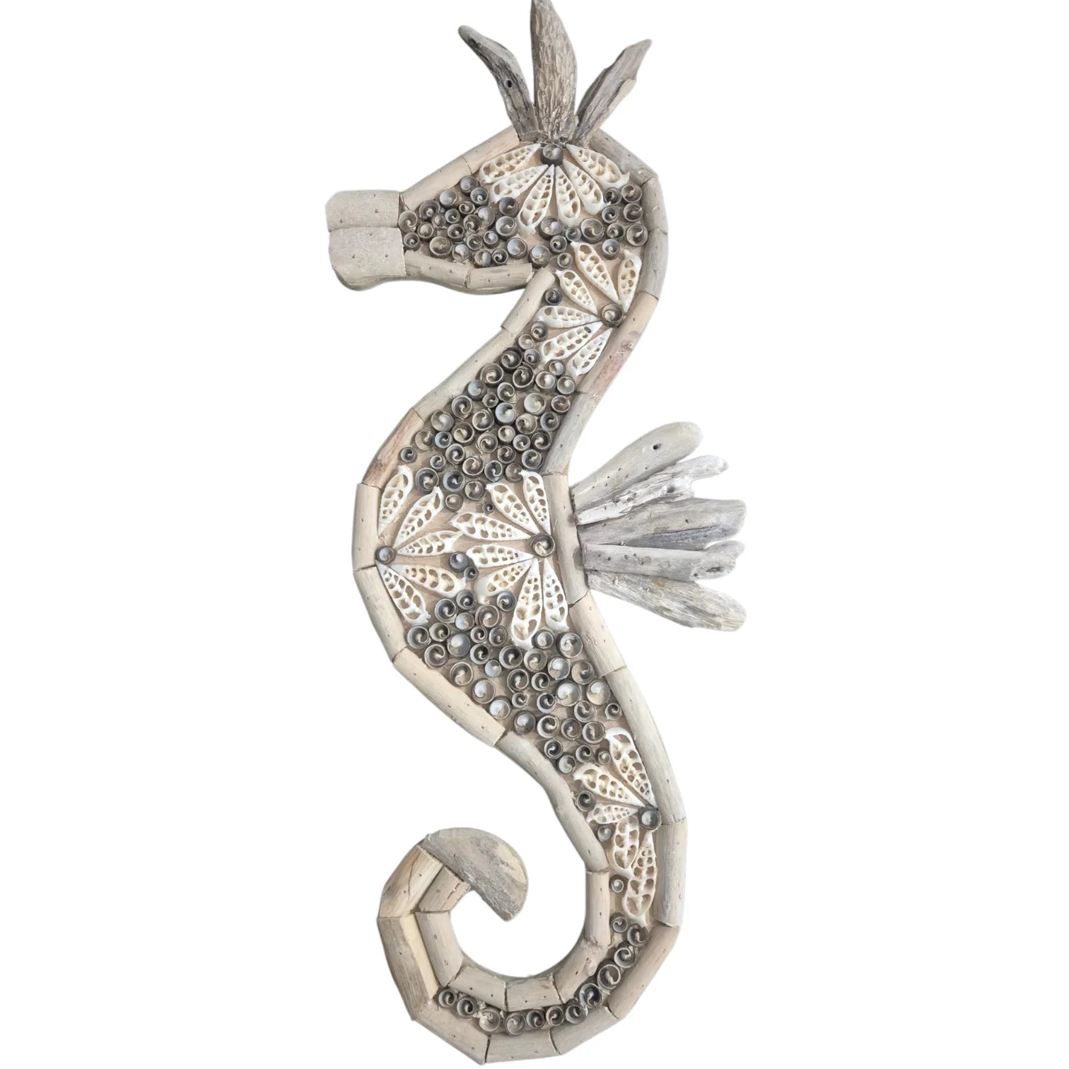 Handcrafted Seahorse Wall Hanging Shell Inlay