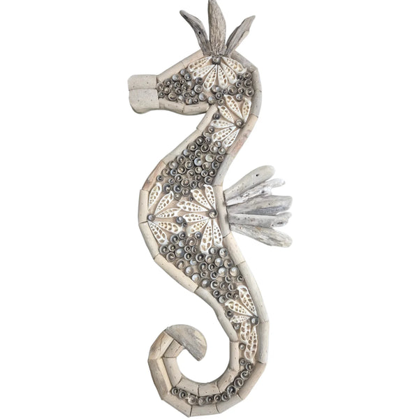 Handcrafted Seahorse Wall Hanging Shell Inlay