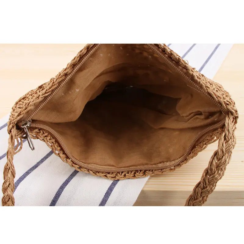 Half moon straw on sale tote