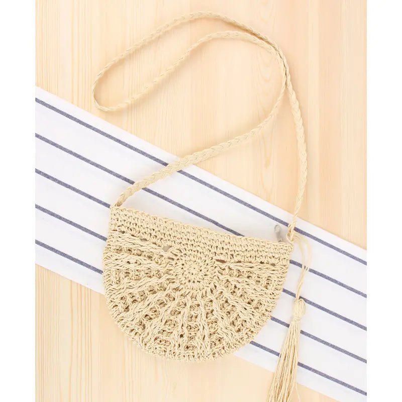 Half circle 2025 straw bag