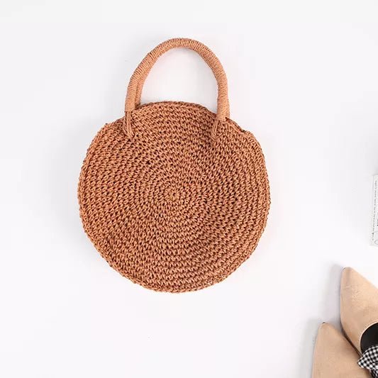 H and m round straw 2024 bag